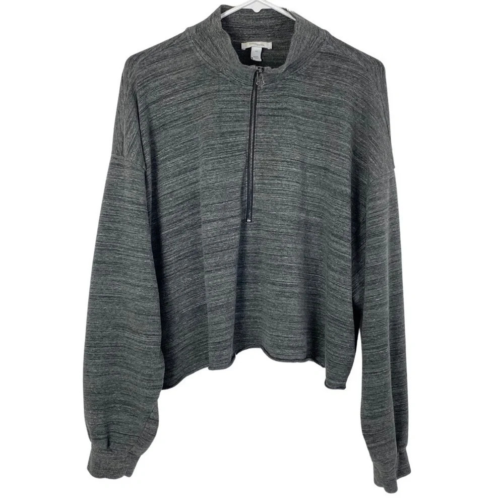 Daily Ritual 1/2 Zip Pullover Sweatshirt Women’s Plus Size XXL Heathered Gray LS